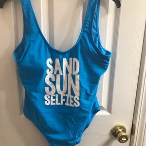 Blue one piece swim